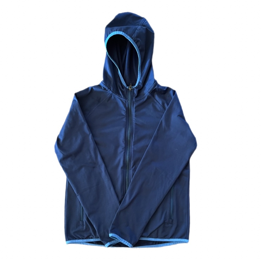 Hanna Andersson Boys 140 10 Blue Zip Hooded Jacket